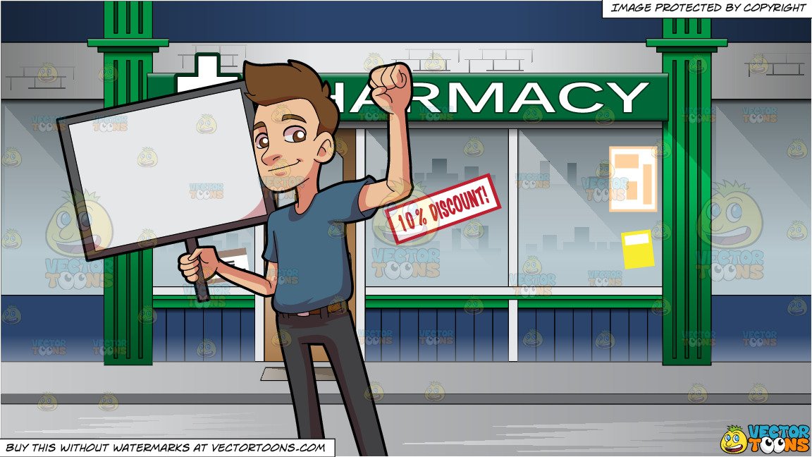 An encouraging man with. Pharmacist clipart farmacy