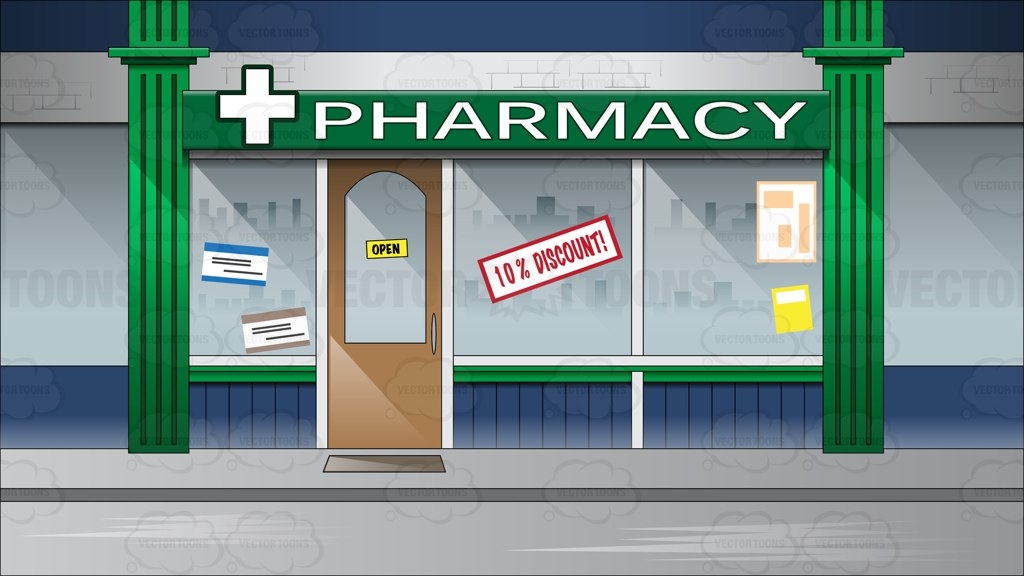 pharmacist clipart pharmacy building