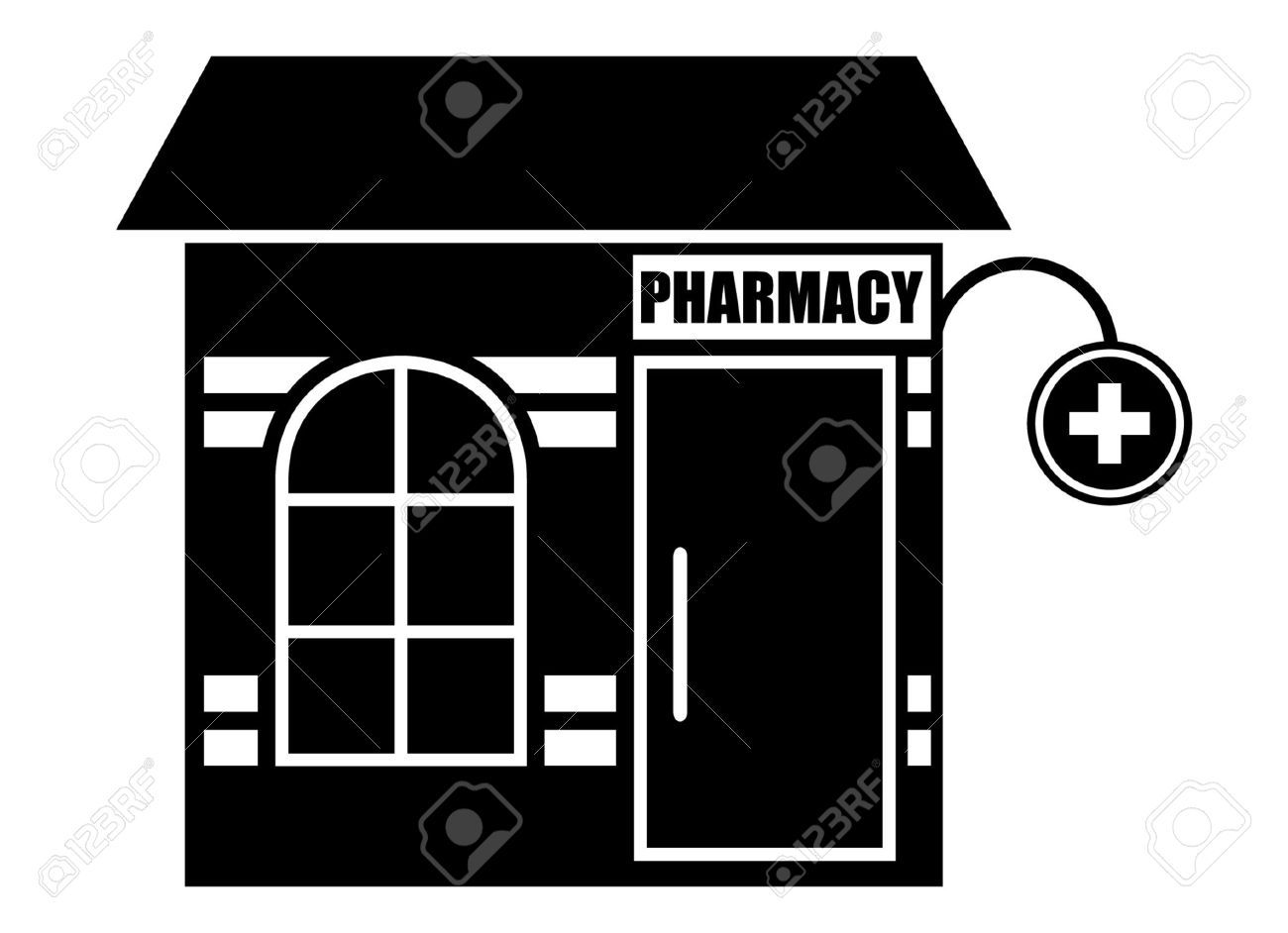 pharmacy clipart black and white