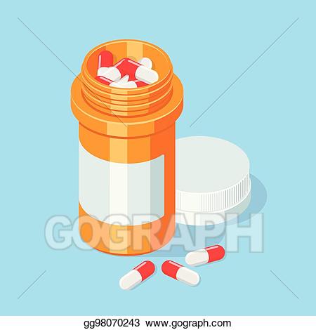Pharmacy clipart pill container. Eps illustration bottle medical