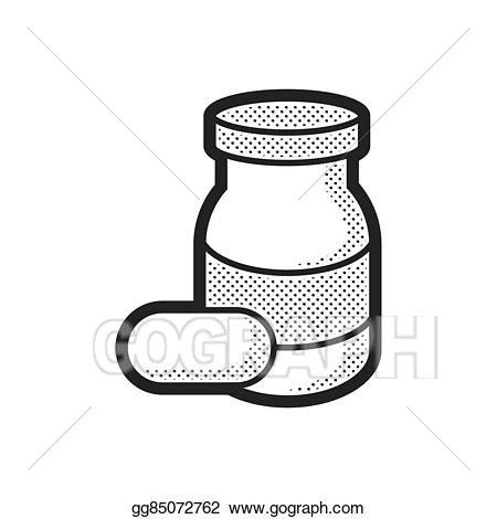 Pharmacy clipart pill jar. Vector medical pharmacist bottle