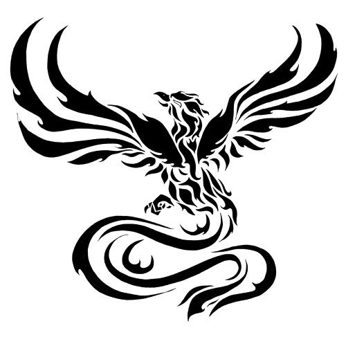 phoenix clipart black and white