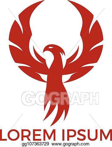 Vector illustration logo design. Phoenix clipart emblem