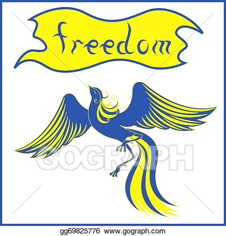 Eps vector bird symbolizing. Phoenix clipart graceful