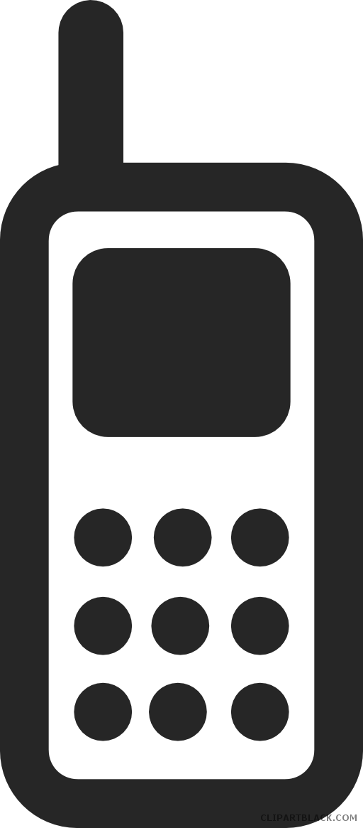 phone clipart black and white