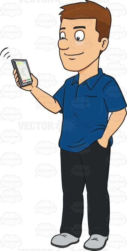 Phone clipart guy. Man holding a ringing