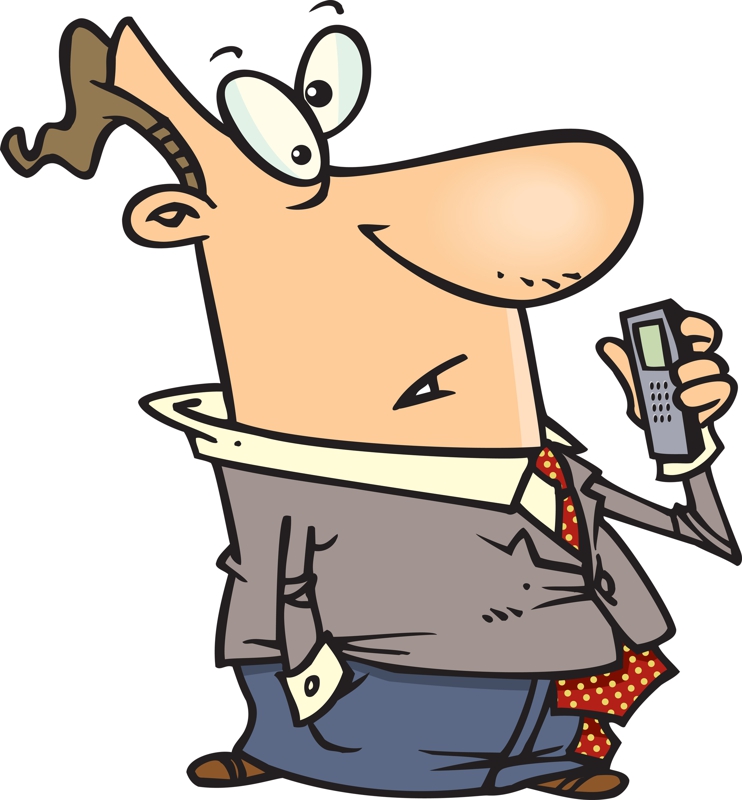 Free cartoon man on. Phone clipart guy