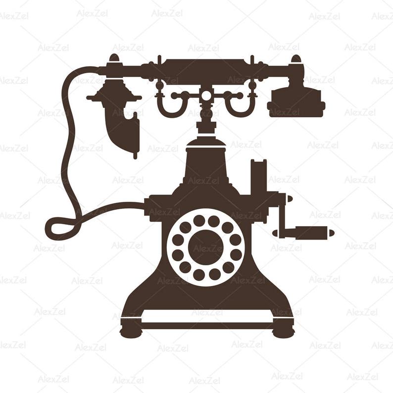 Phone clipart retro. Svg silhouette png cuts