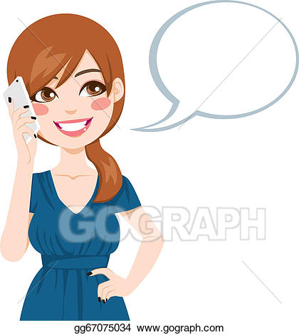 phone clipart woman