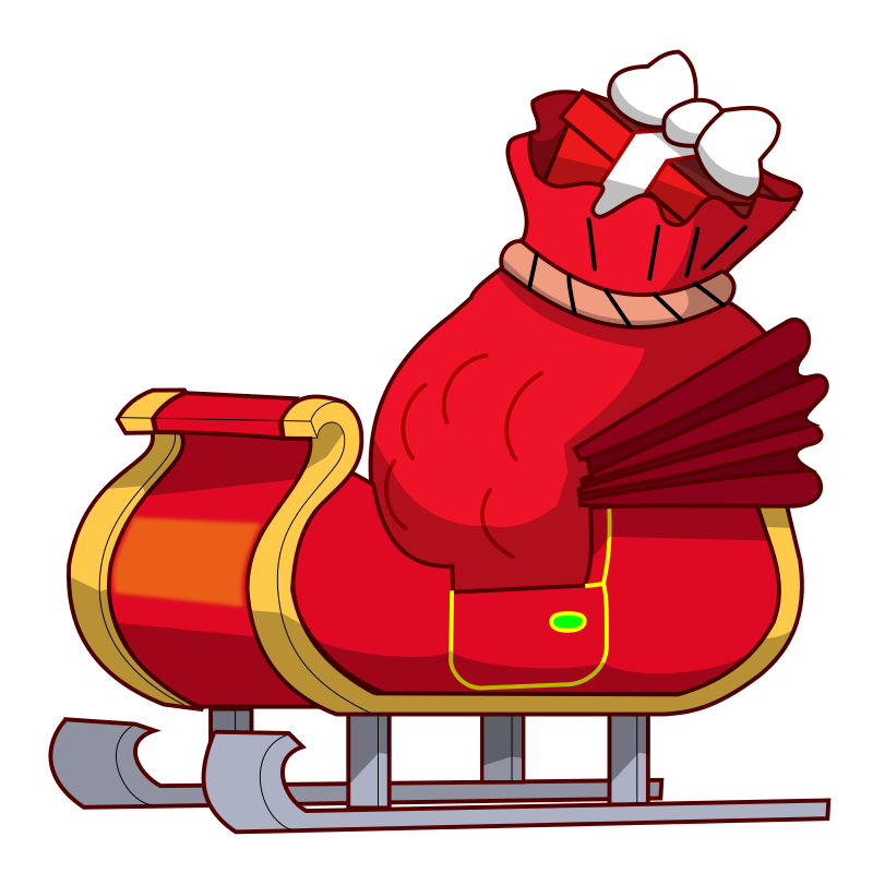 Santa sleigh . Photo clipart animated