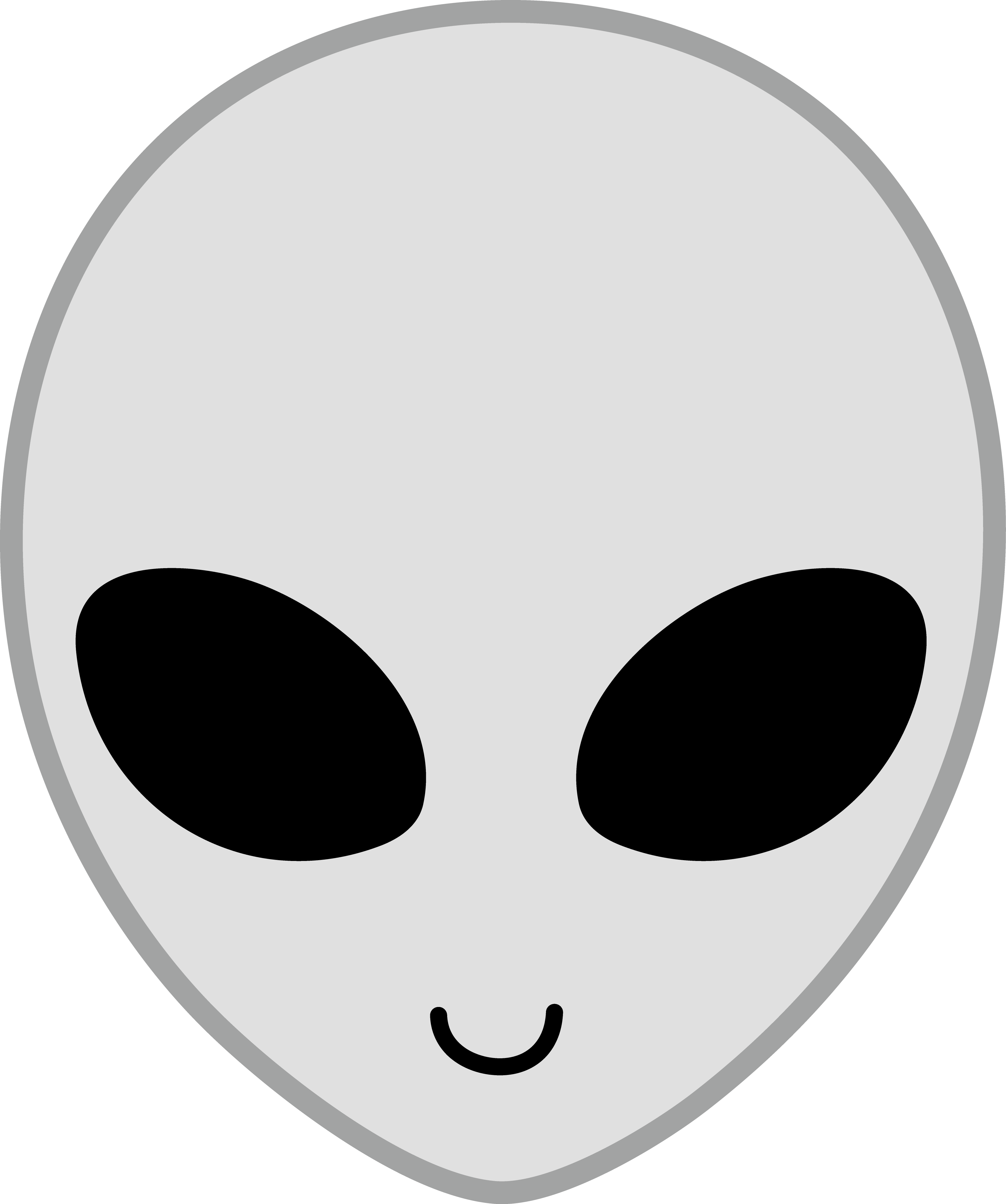 Face . Alien clipart grey