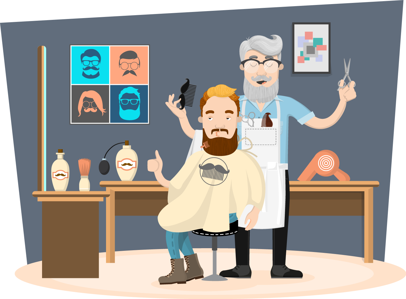 photographer clipart long hair man