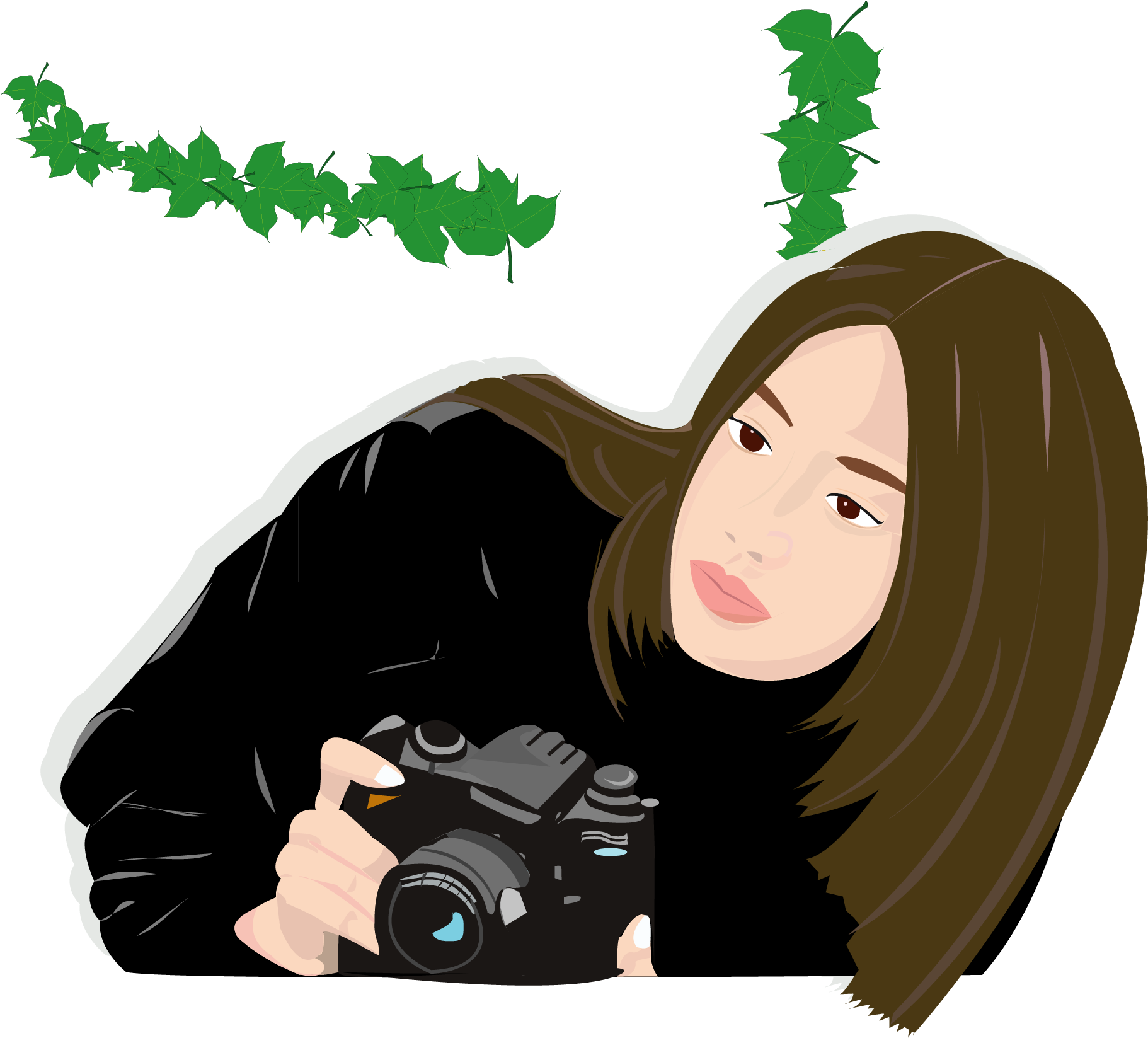 Photography vector hand painted. Photographer clipart paparazzi camera