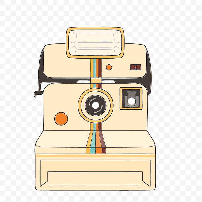 Photographic film cartoon instant. Photographer clipart polaroid camera