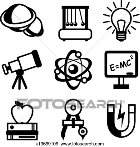 physics clipart black and white