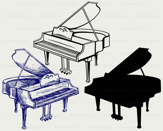 Piano clipart file. Grand svg silhouette cricut