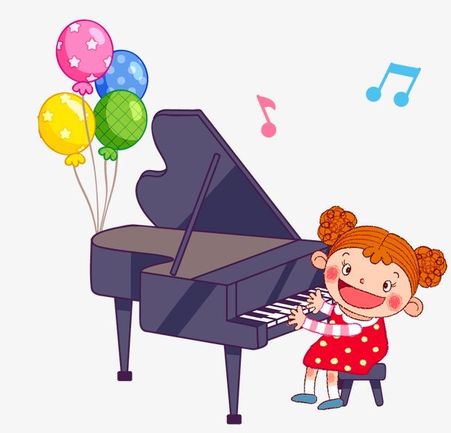 piano clipart little girl