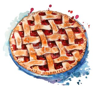 pie clipart watercolor