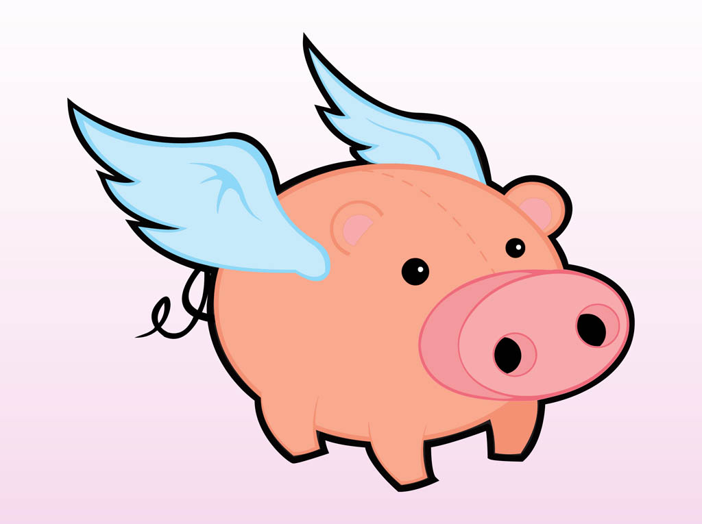 pig clipart angel
