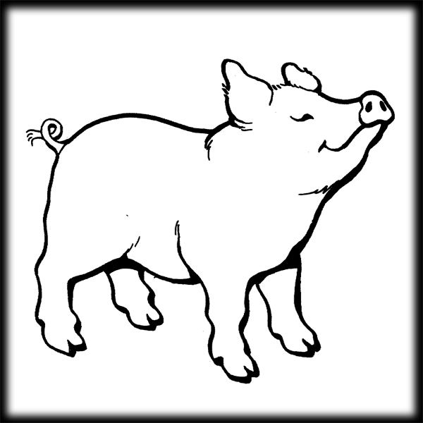 Pigs clipart line art. Pig clip black and