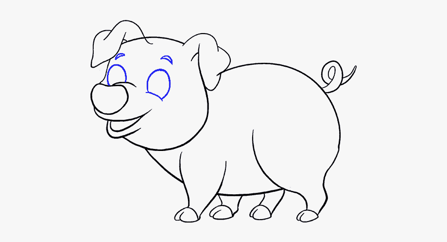 How to draw cartoon. Pig clipart easy