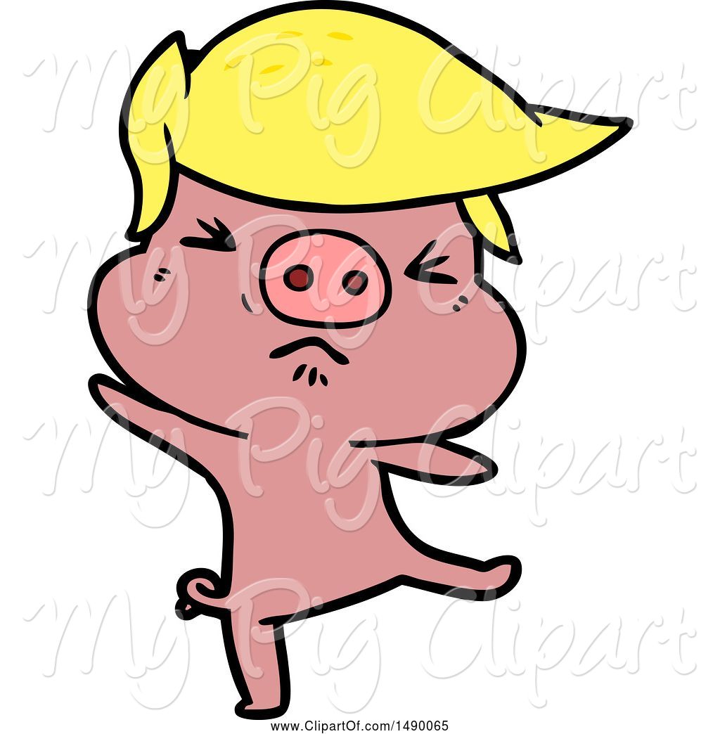 Swine of furious with. Pig clipart hair