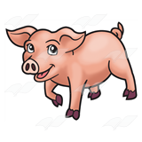 pig clipart walking