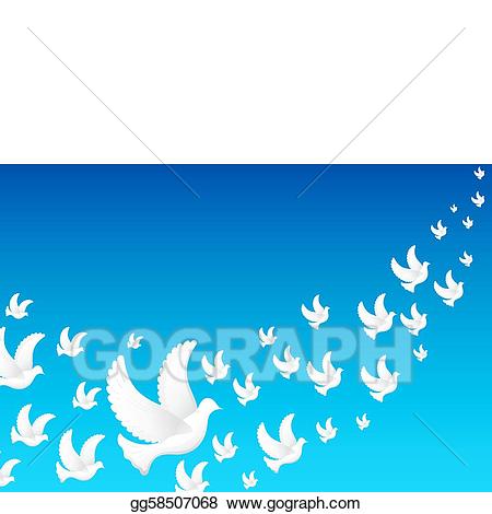Vector art flying eps. Pigeon clipart group