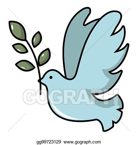 Stock illustrations with icon. Pigeon clipart olive branch