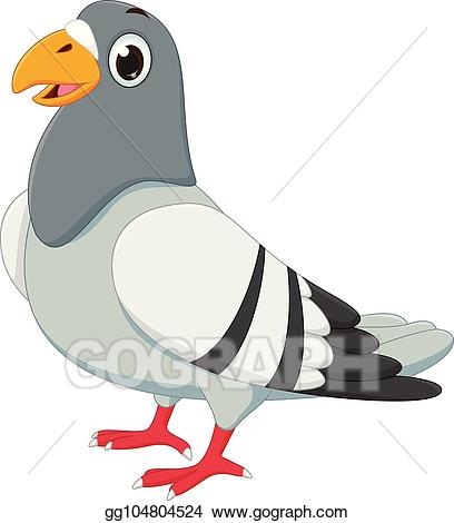 Pigeon clipart pigen. Eps vector cute cartoon
