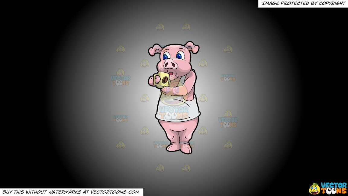 Pigs clipart drinking. Paulie the pig coffee