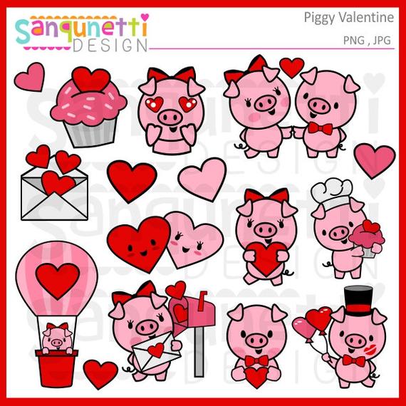 pigs clipart valentines
