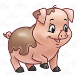 Pigs clipart walking. Muddy pig 