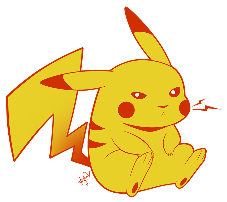 pikachu clipart angry