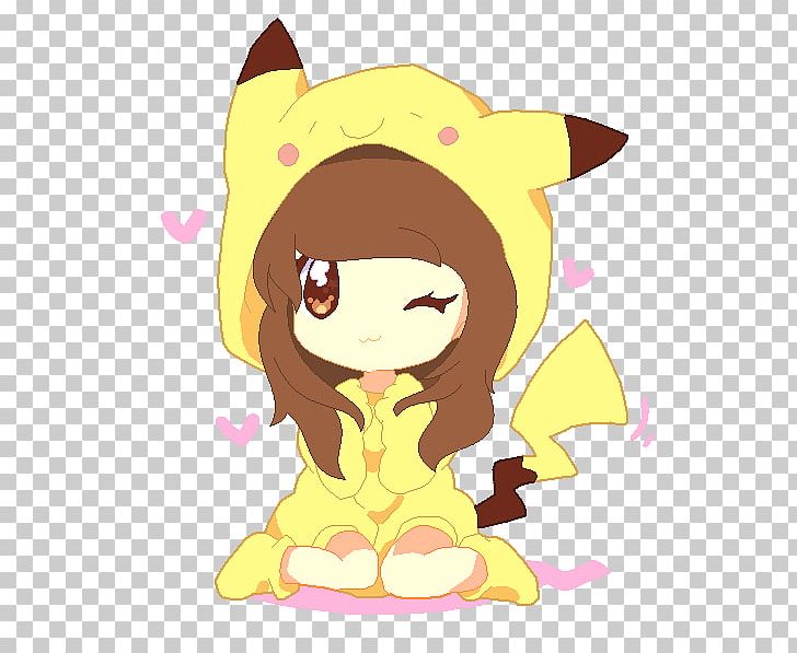 Cute Anime Girl In Pikachu Hoodie gambar ke 11