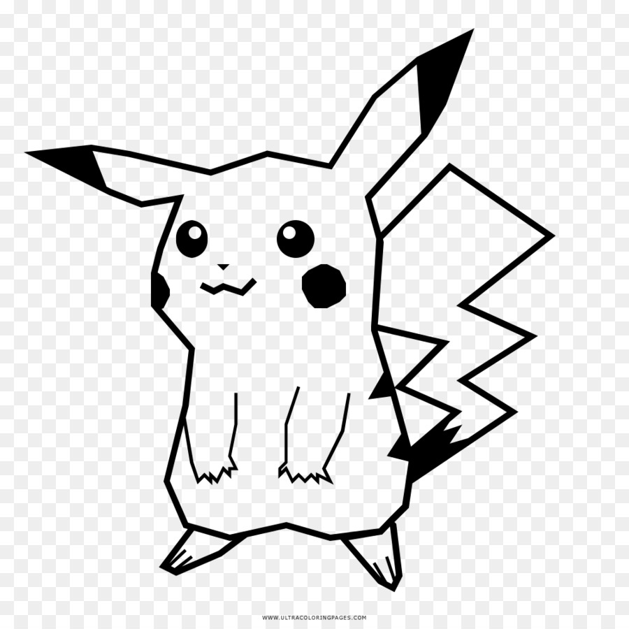 pikachu clipart black and white