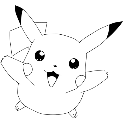 pikachu clipart colouring page