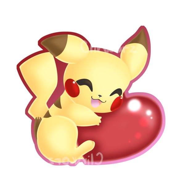 pikachu clipart heart