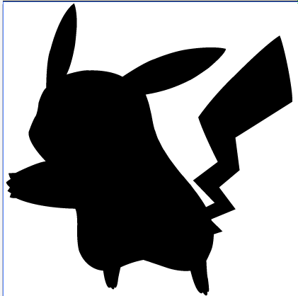 Pikachu clipart silhouette. By ba ru ga