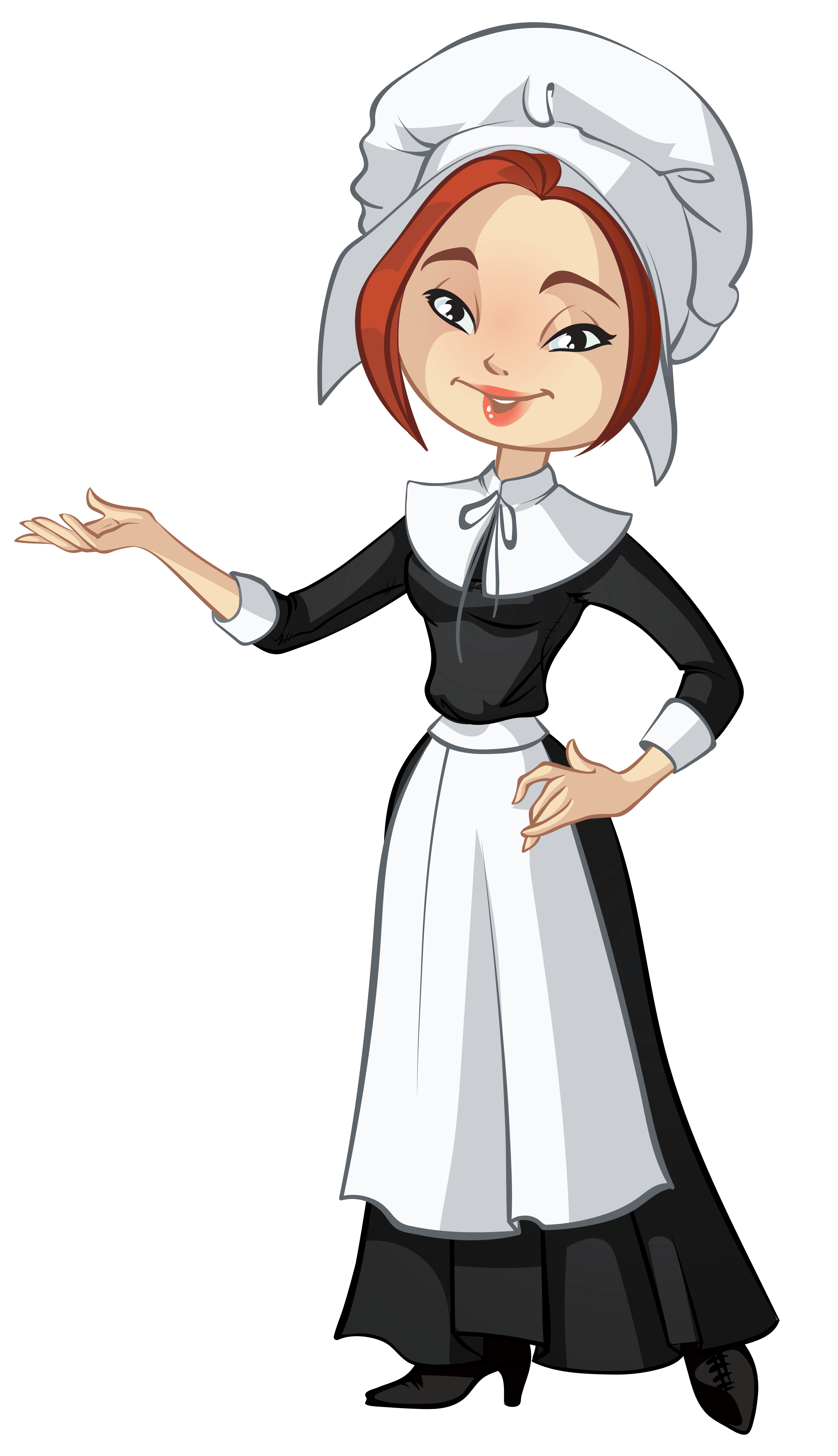 Maid clipart cartoon. Transparent female pilgrim png
