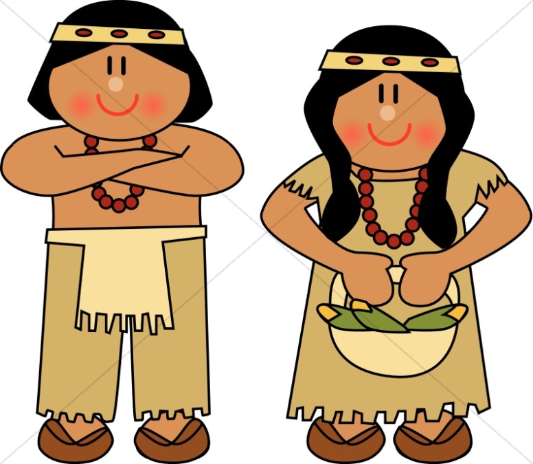 Cute native american man. Pilgrim clipart thanksgiving person