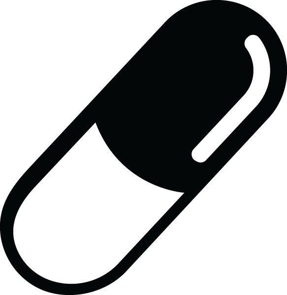 Pills black and white. Pill clipart