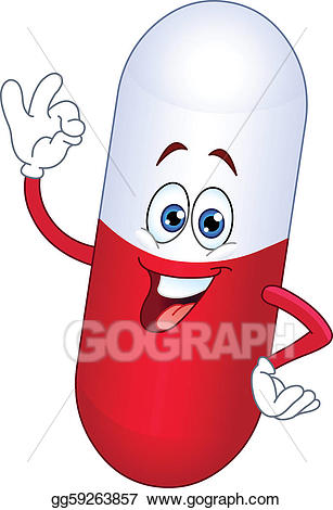 Pills clipart animated. Vector pill cartoon illustration