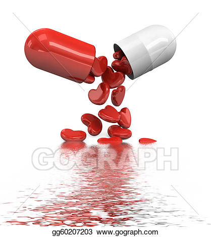 Pills clipart heart. Stock illustration shape in