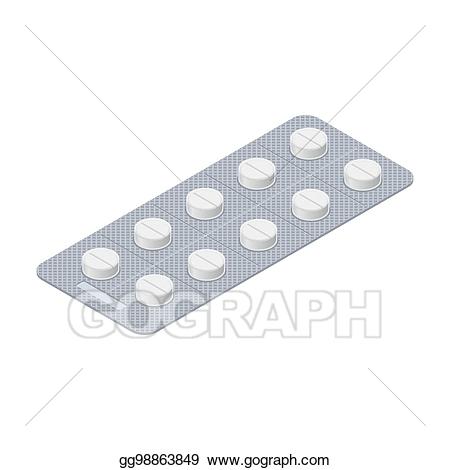 Pills clipart medical tablet. Vector art tablets blister