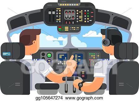 Vector stock pilots in. Pilot clipart cockpit