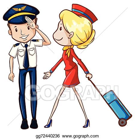 Clip art vector and. Pilot clipart flight attendant