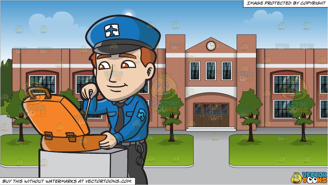 A male airport security. Pilot clipart school guard