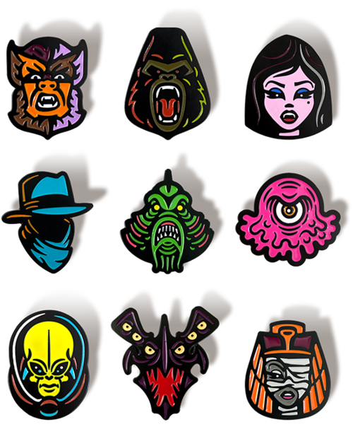 Pin clipart enamel. Campy creatures mystery emrich