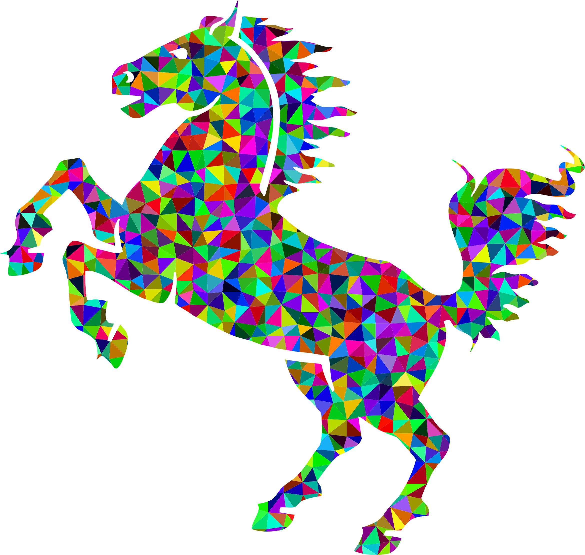 Prismatic low poly big. Pinata clipart horse